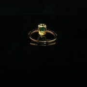 22K Yellow Gold Cocktail Ring with Princess Cut Semi Precious Emerald