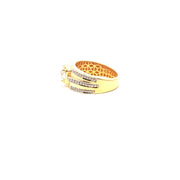 Yellow Gold Ring with Round Cut American Diamond