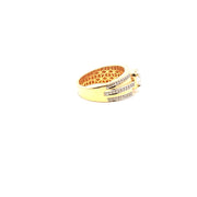Yellow Gold Ring with Round Cut American Diamond