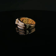 Yellow Gold Ring with Round Cut American Diamond