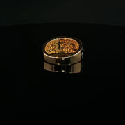 Yellow Gold Ring with Round Cut American Diamond