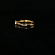 22K Yellow Gold Solitaire Ring with Round Brilliant Cubic Zirconia