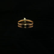 22K Yellow Gold Solitaire Ring with Round Brilliant Cubic Zirconia
