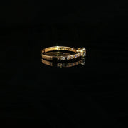 22K Yellow Gold Solitaire Ring with Round Brilliant Cubic Zirconia