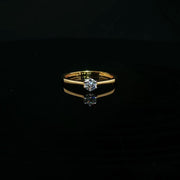 Classic 22K Gold Ring with Round Cubic Zirconia Centerstone