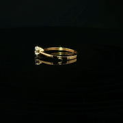 Classic 22K Gold Ring with Round Cubic Zirconia Centerstone