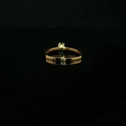 Classic 22K Gold Ring with Round Cubic Zirconia Centerstone
