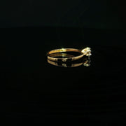 Classic 22K Gold Ring with Round Cubic Zirconia Centerstone