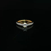 Classic 22K Gold Engagement Ring with Round Cubic Zirconia