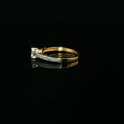 Classic 22K Gold Engagement Ring with Round Cubic Zirconia