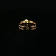Classic 22K Gold Engagement Ring with Round Cubic Zirconia