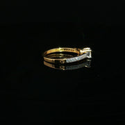 Classic 22K Gold Engagement Ring with Round Cubic Zirconia