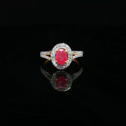 Ruby allure, Cubic zirconia brilliance, 22k gold luxury