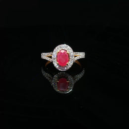 Ruby allure, Cubic zirconia brilliance, 22k gold luxury
