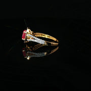 Ruby allure, Cubic zirconia brilliance, 22k gold luxury