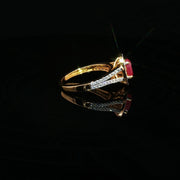 Ruby allure, Cubic zirconia brilliance, 22k gold luxury