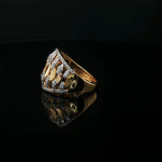 Yellow Gold Multi-Stone Ring with Oval Cut Diamonds