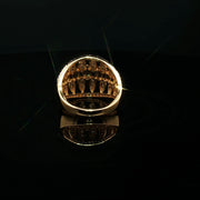 Yellow Gold Multi-Stone Ring with Oval Cut Diamonds