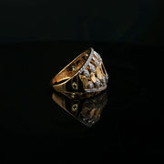 Yellow Gold Multi-Stone Ring with Oval Cut Diamonds