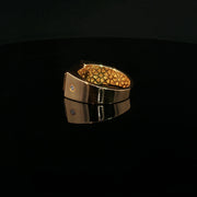 Yellow Gold Band Ring with Round Cut American  Diamonds