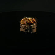 Yellow Gold Band Ring with Round Cut American  Diamonds