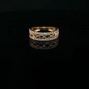 Infinity captured in radiant 22k gold CZ ring
