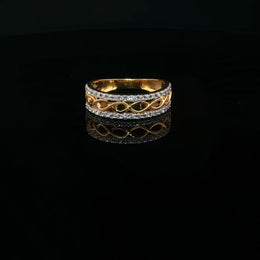 Infinity captured in radiant 22k gold CZ ring