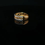 Infinity captured in radiant 22k gold CZ ring
