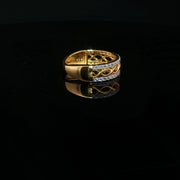 Infinity captured in radiant 22k gold CZ ring