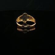 22K Gold Clover Ring with Sparkling CZ