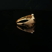 22K Gold Clover Ring with Sparkling CZ