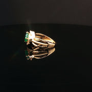 Cushion-Cut Emerald, 22K Gold Elegance