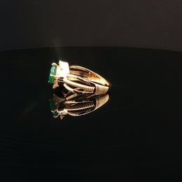 Cushion-Cut Emerald, 22K Gold Elegance