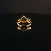 Cushion-Cut Emerald, 22K Gold Elegance