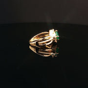 Cushion-Cut Emerald, 22K Gold Elegance