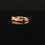 22K Gold, CZ Solitaire with Artistic Band