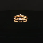 22K Gold, CZ Solitaire with Artistic Band