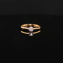 22K Gold Solitaire with Brilliant CZ