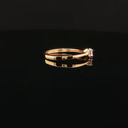 22K Gold Solitaire with Brilliant CZ