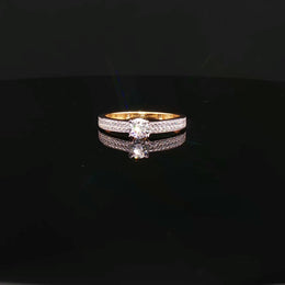 Double-Line CZ in 22K Gold—Timeless Sparkle