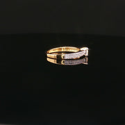 Double-Line CZ in 22K Gold—Timeless Sparkle