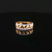 Satin-Finish 22K Gold with Brilliant CZ