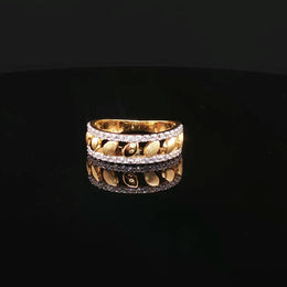 Satin-Finish 22K Gold with Brilliant CZ