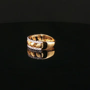 Satin-Finish 22K Gold with Brilliant CZ