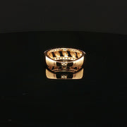 Satin-Finish 22K Gold with Brilliant CZ