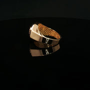 Yellow Gold Ring with Round Cut and tapered baguette American Diamonds