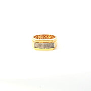 Yellow Gold Ring with Round Cut American Diamonds