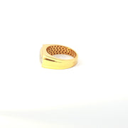 Yellow Gold Ring with Round Cut American Diamonds