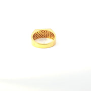 Yellow Gold Ring with Round Cut American Diamonds