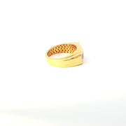 Yellow Gold Ring with Round Cut American Diamonds